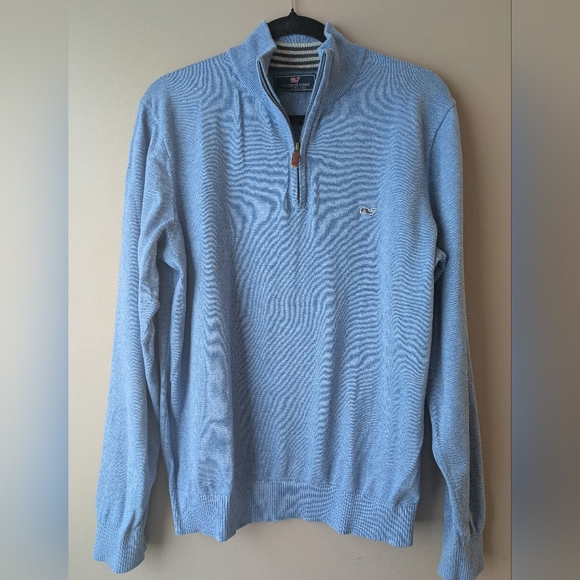 Vineyard Vines Light Blue Zip-Up Sweater M - Picture 1 of 10